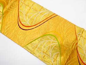 アンティーク　波に草葉模様織り出し袋帯（着用可）